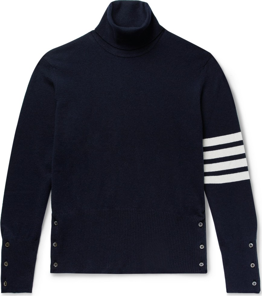 Thom Browne Slim-Fit Striped Cashmere Rollneck Sweater