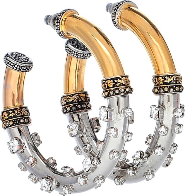 Alexander McQueen Crystal-embellished hoop earrings