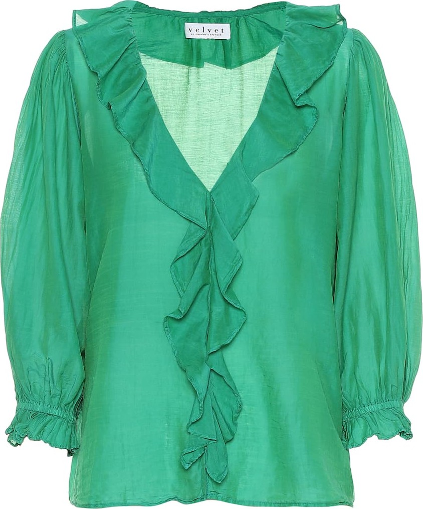 Velvet By Graham & Spencer Lianne cotton and silk blouse