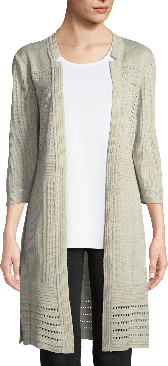 Misook 3/4-Sleeve Notched-Lapel Topper Jacket