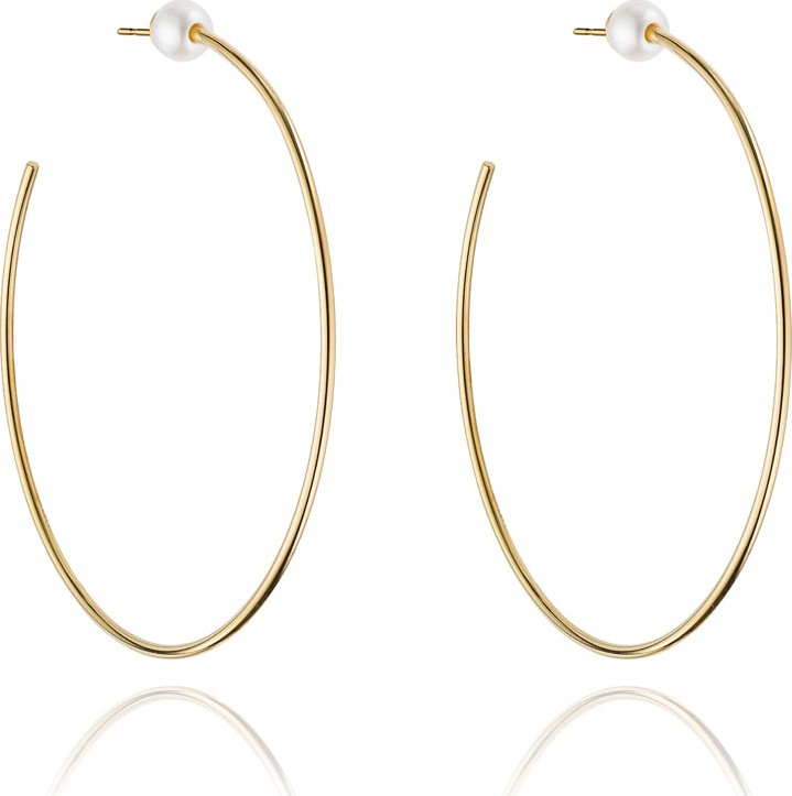 Vita Fede Sfera Pearl Stud Hoop Earrings