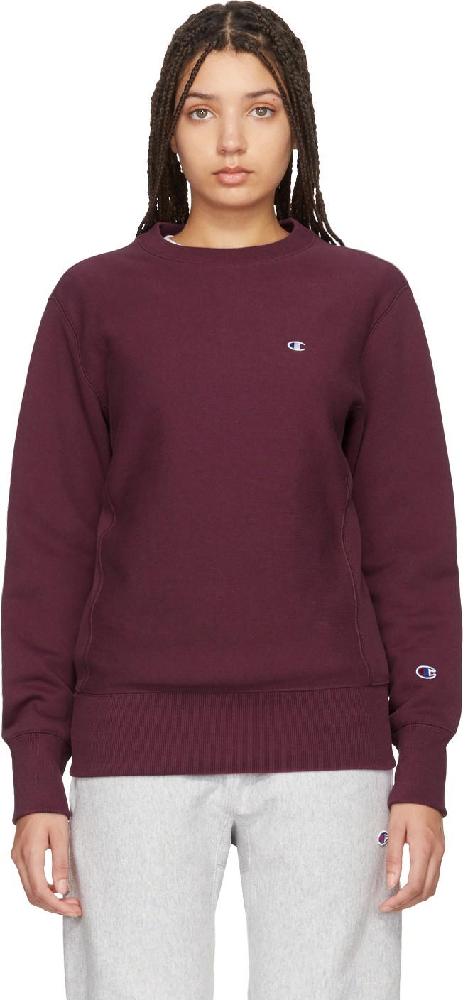 Champion Reverse Weave Burgundy Small Logo Sweatshirt