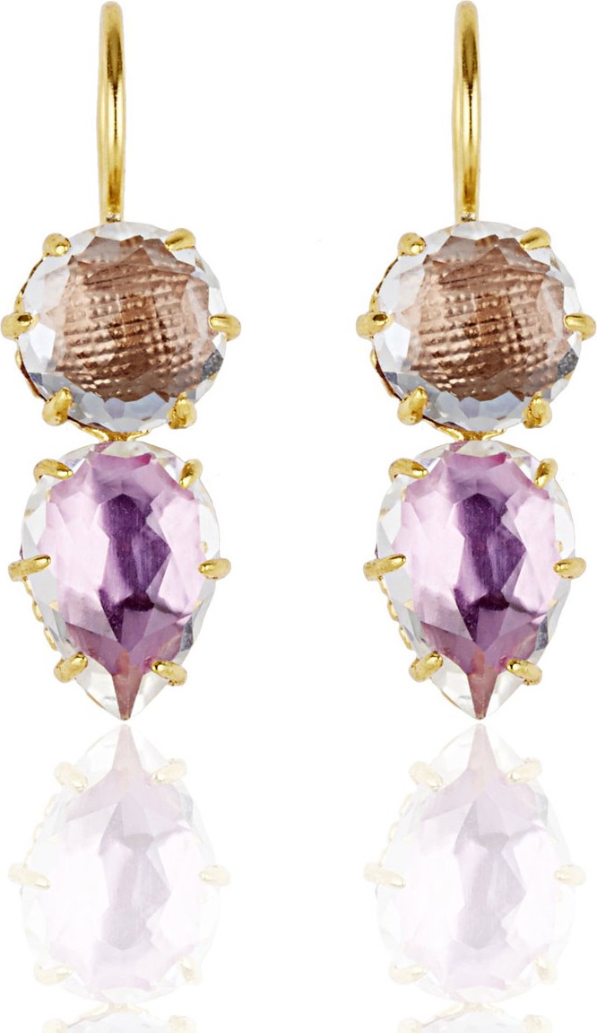 Larkspur & Hawk Caterina Round Pear Earrings, Fawn/Rose