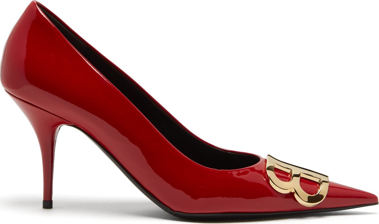 Balenciaga BB D'Orsay patent leather pumps