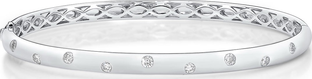 Memoire 18k White Gold Stardust Diamond Bangle