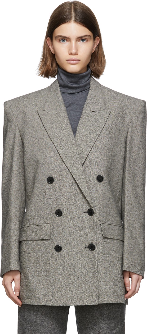 Isabel Marant Black & White Eladim Double Breasted Jacket