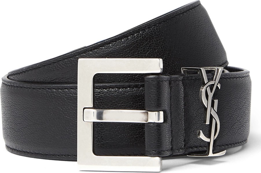 Saint Laurent 3cm Black Full-Grain Leather Belt