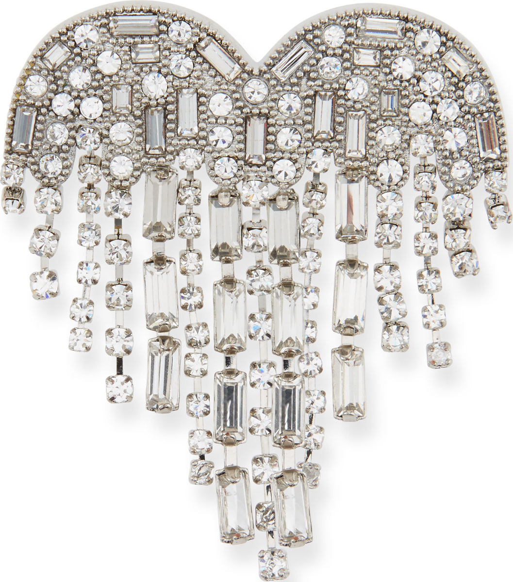 Kenneth Jay Lane Crystal Waterfall Heart Pin