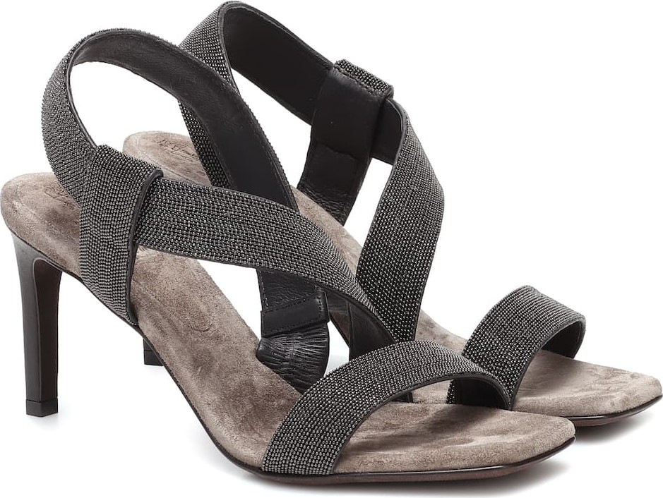 Brunello Cucinelli Embellished leather sandals