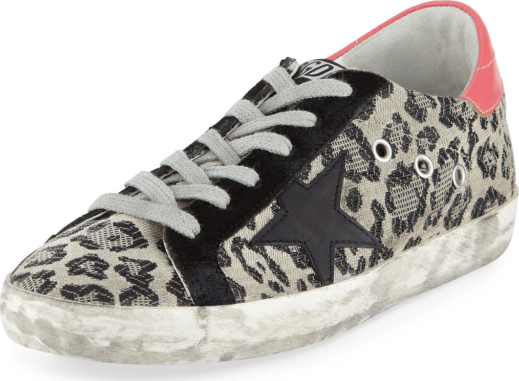 Golden Goose Deluxe Brand Superstar Metallic Leopard Low-Top Sneakers