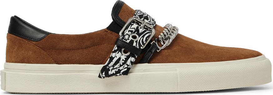 Amiri Embellished Leather-Trimmed Suede Slip-On Sneakers