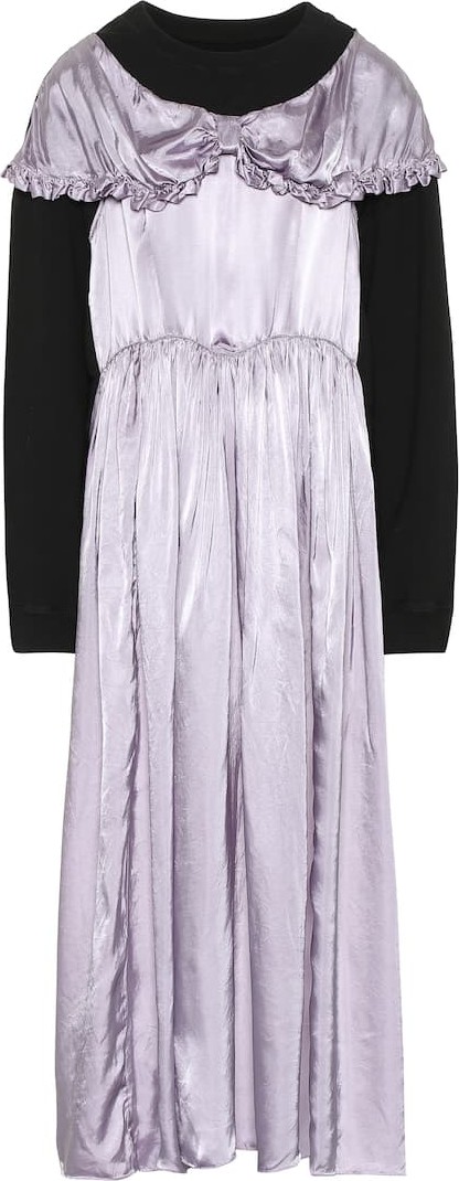 MM6 Maison Margiela Satin-trimmed longline sweatshirt