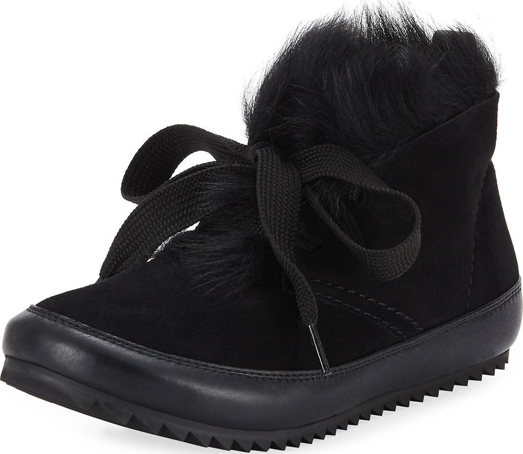 Pedro Garcia Jain Lace-Up Fur Sneakers