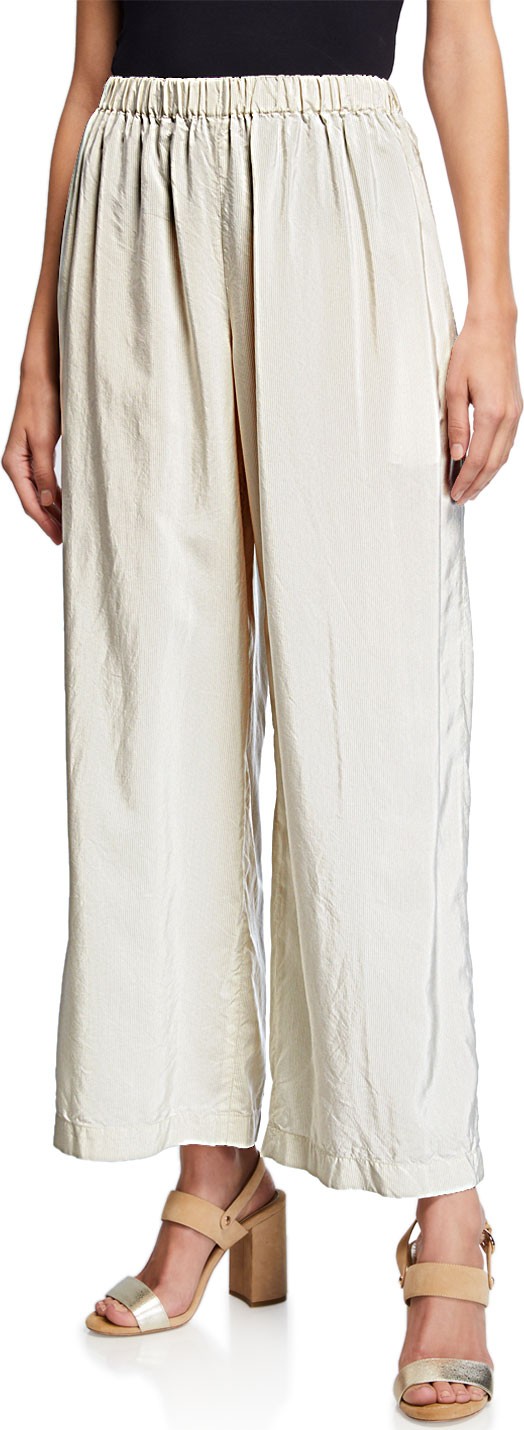 Aspesi Wide-Leg Pants with Pinstripes