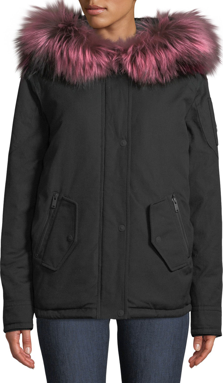 Moose Knuckles Kingscroft Parka Jacket w/ Fur Trim & Hood