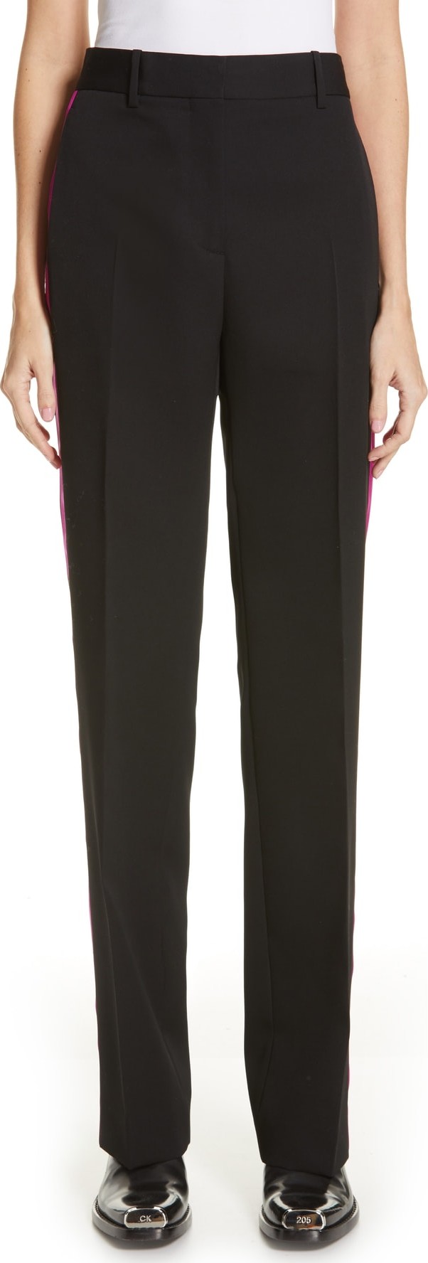 Calvin Klein 205W39NYC Tuxedo Stripe Wool Pants