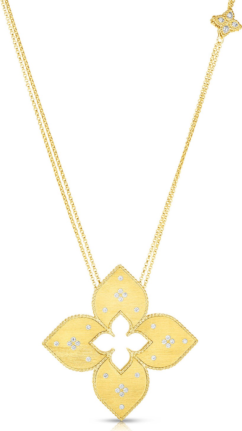Roberto Coin Venetian Princess 18k Diamond Cutout Necklace