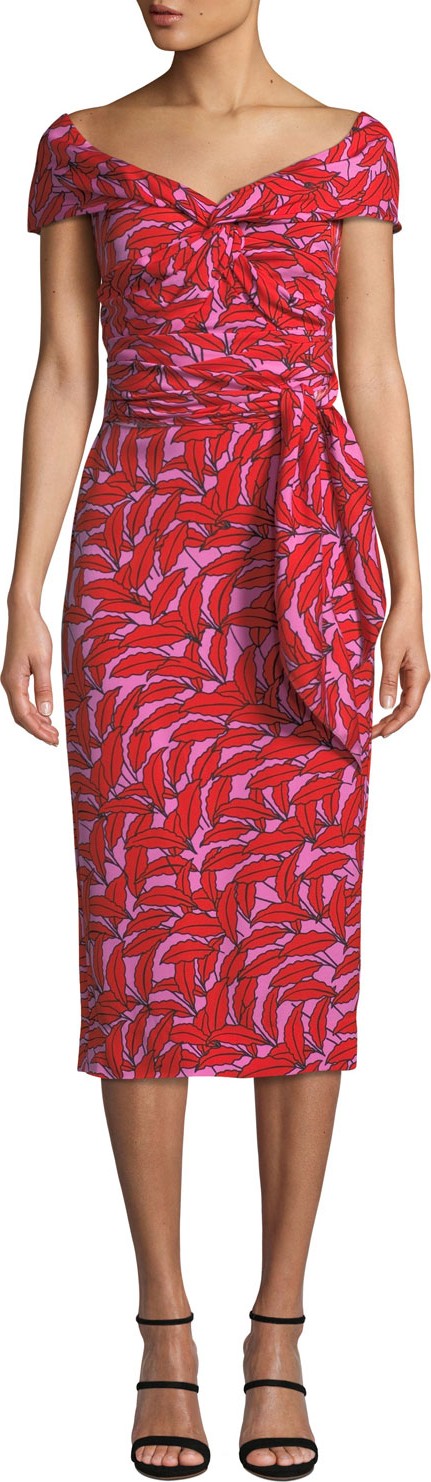 DIANE von FURSTENBERG Delphine Printed Off-Shoulder Cocktail Dress