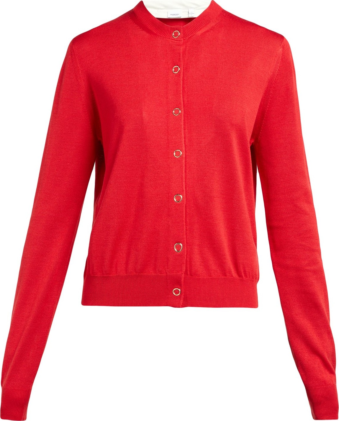 Burberry London England Scarf-trim silk-jersey cardigan