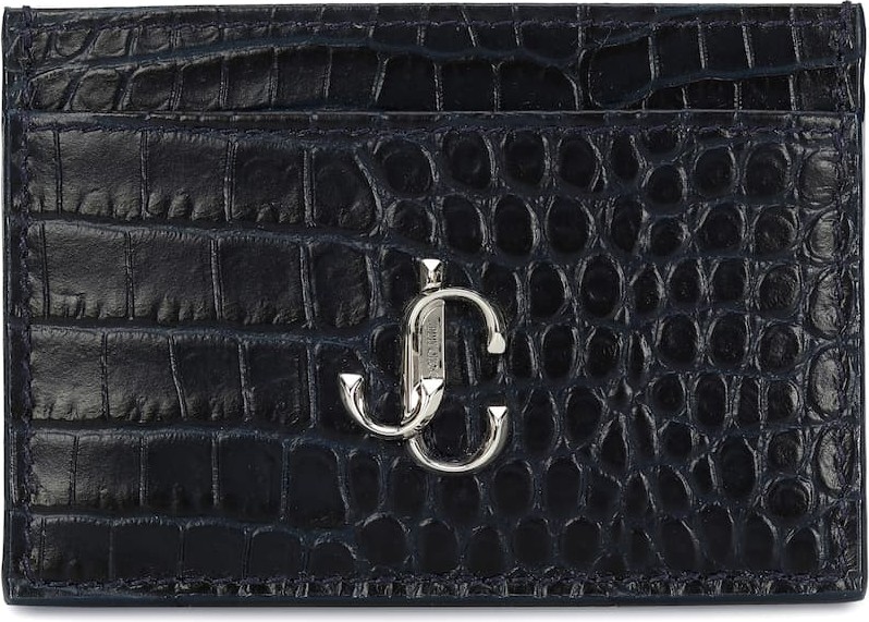 Jimmy Choo Umika croc-effect leather card case