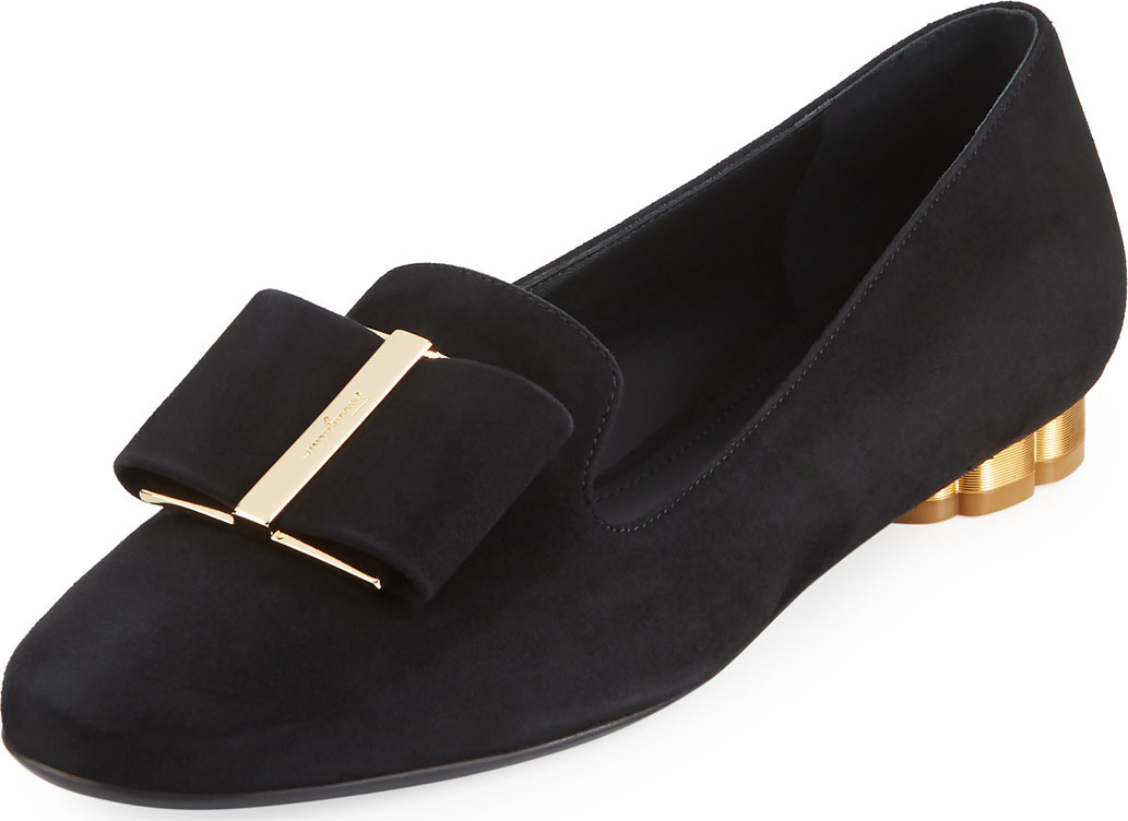Salvatore Ferragamo Suede Loafer with Oversized Bow