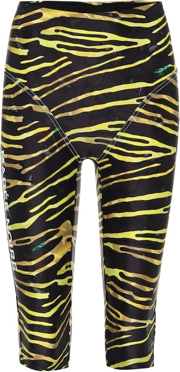 Marine Serre Zebra-print high-rise biker shorts