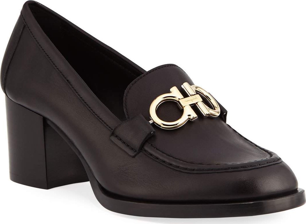 Salvatore Ferragamo Rolo Loafer Pumps with Reversible Gancini Bit