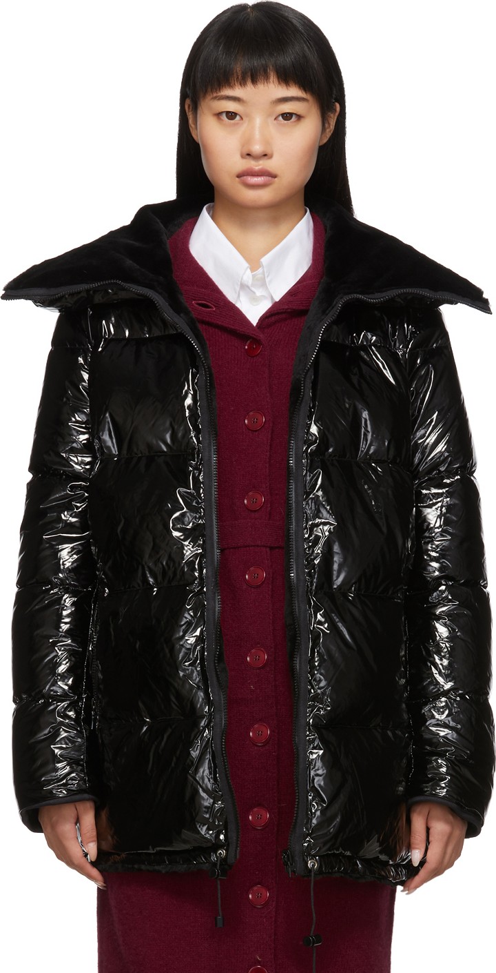 Yves Salomon Reversible Black Down & Fur Four Jacket