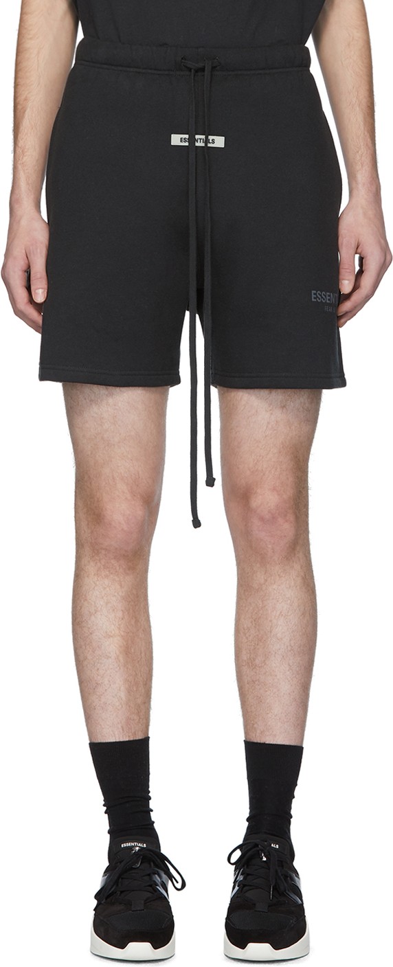 Essentials Black Fleece Shorts