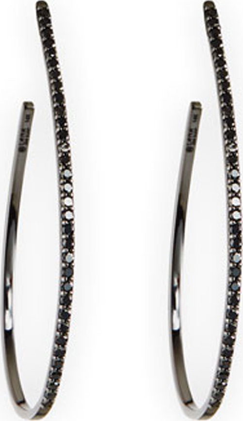 Lana Reckless Small Black Diamond Teardrop Hoop Earrings