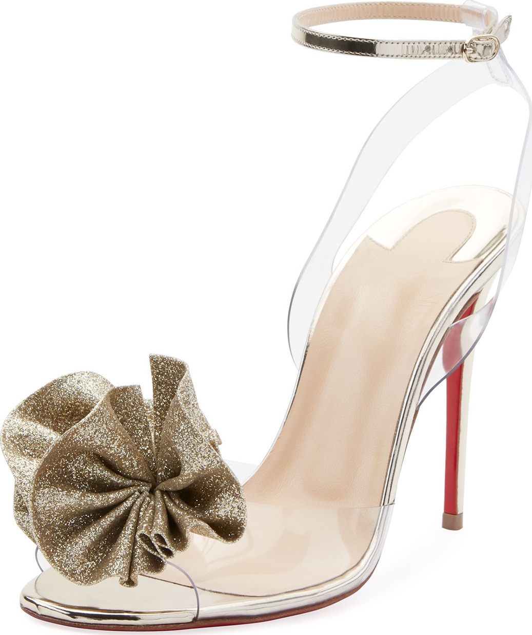 Christian Louboutin Fossiliza Metallic Illusion Red Sole Sandal Christian Louboutin Fossiliza Metallic Illusion Red Sole Sandal