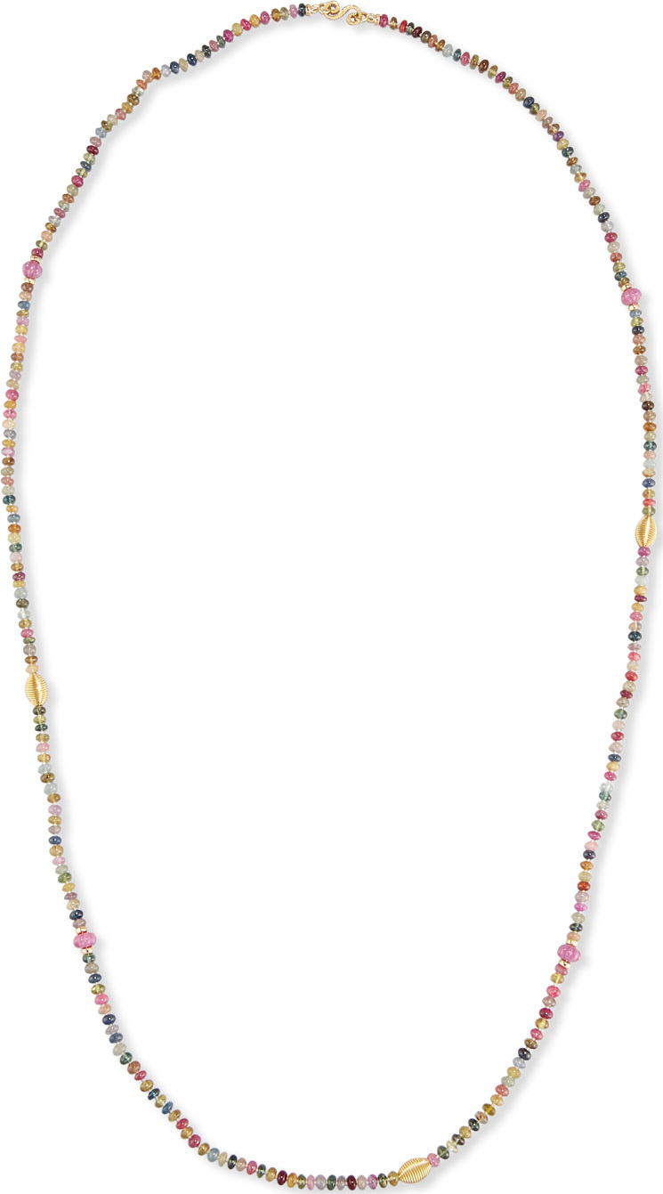 Splendid Single-Strand Multicolor Sapphire Necklace, 41"