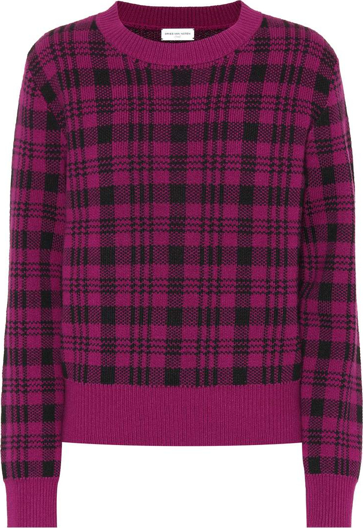 Dries Van Noten Checked wool-blend sweater