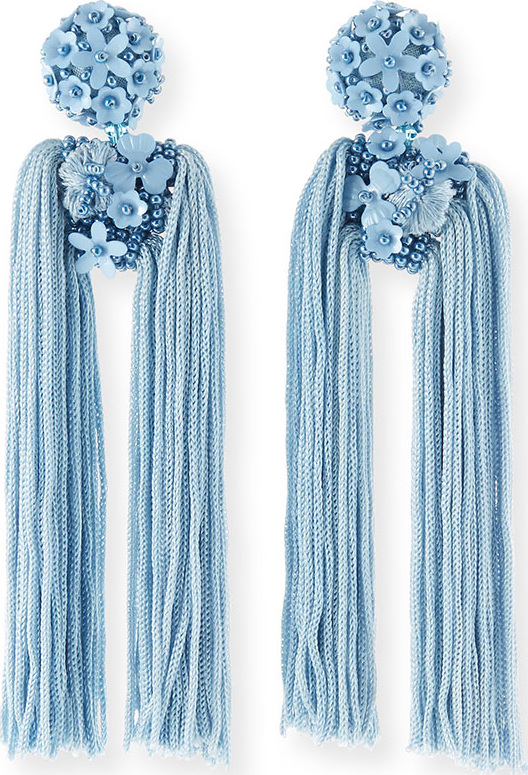Sachin & Babi Fleur Dupios Tassel Clip-On Earrings