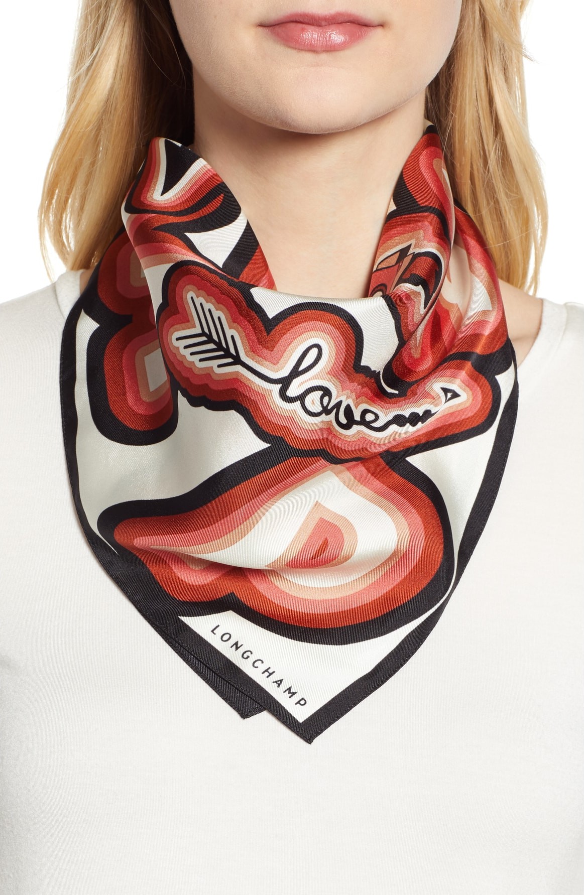 Longchamp Logo Silk Scarf