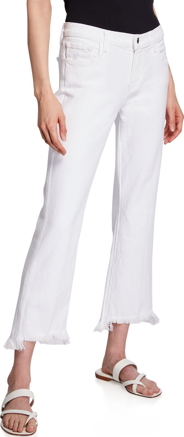 J BRAND Selena Mid-Rise Cropped Boot-Cut Jeans