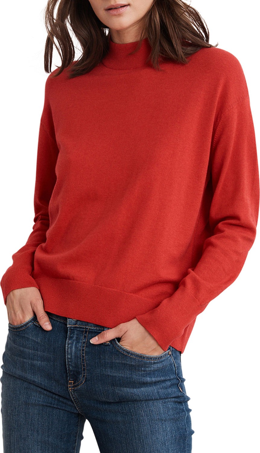 Velvet By Graham & Spencer Cotton-Cashmere Mock-Neck Sweater