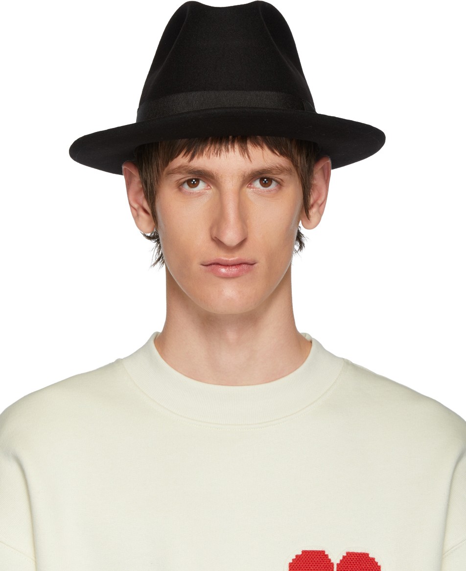 AMI Black Merino Felt Hat