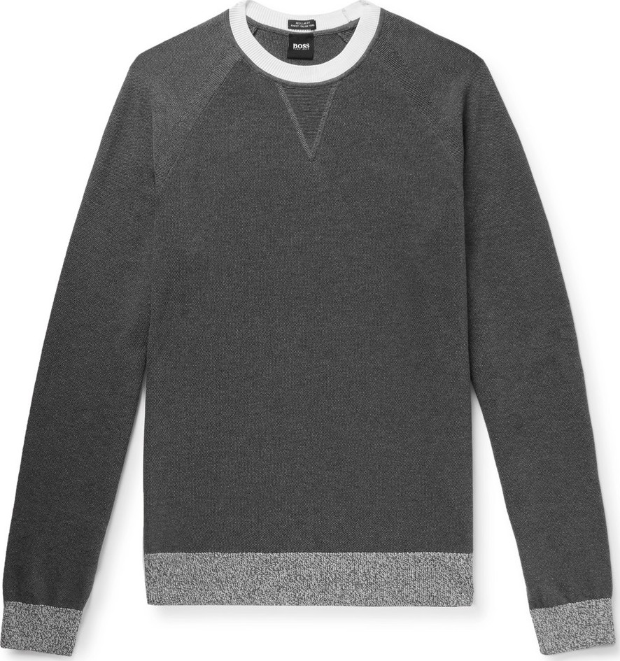 HUGO BOSS Javio Contrast-Tipped Cotton Sweater