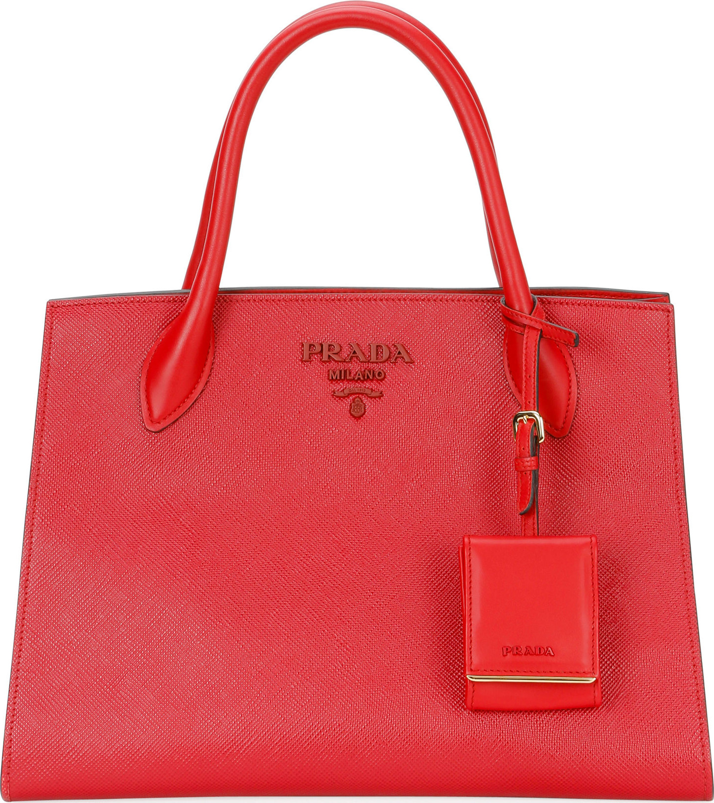 Prada Large Monochrome Tote w/ Removable Crossbody Strap