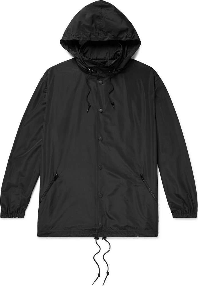 Balenciaga Oversized Logo-Embroidered Shell Hooded Jacket