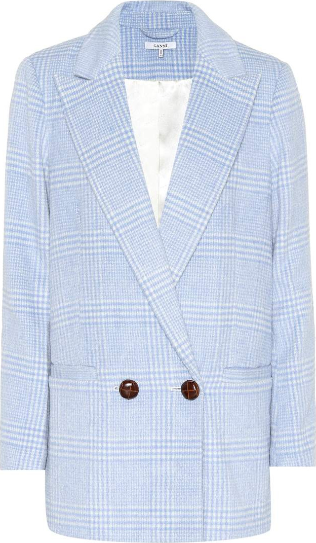 Ganni Woolside checked blazer