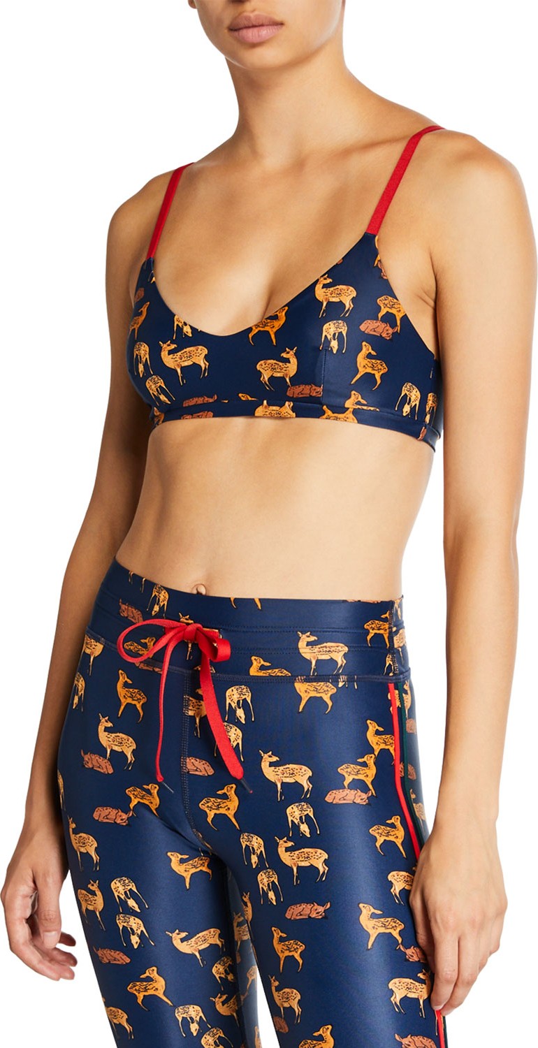 The Upside Deer-Print Ballet Sports Bra