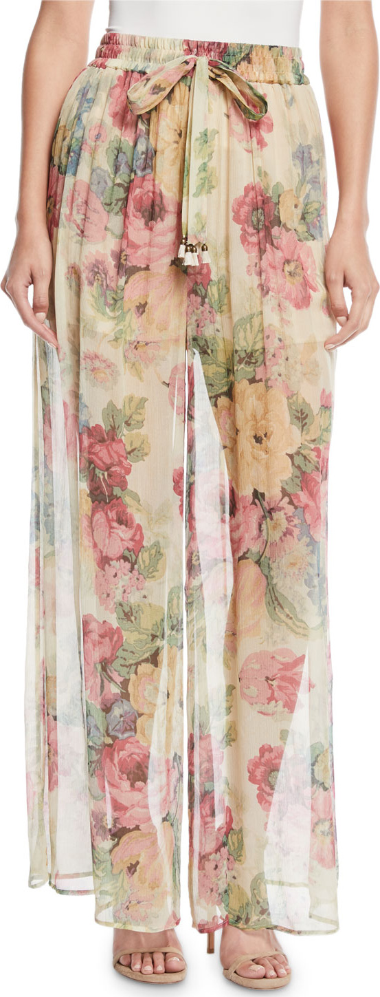 Zimmermann Melody Floral Wide-Leg Pants