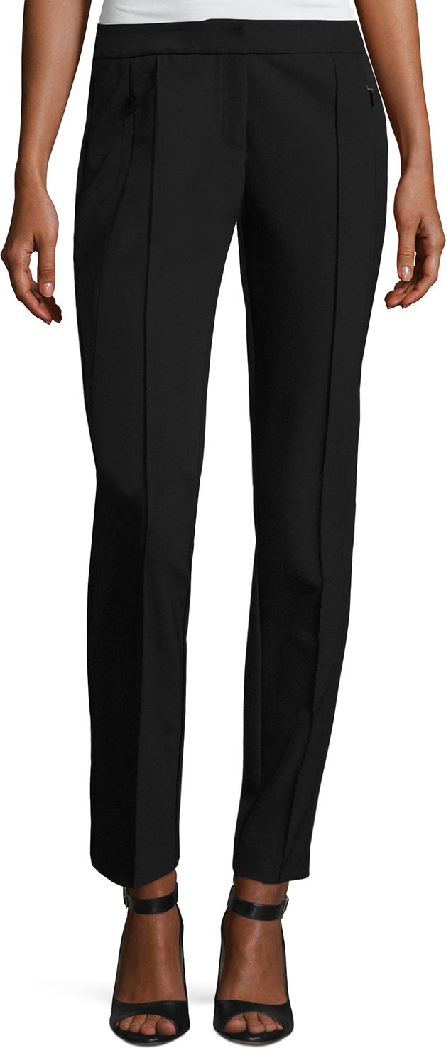 Lafayette 148 New York Orchard Stretch-Knit Straight-Leg Pants