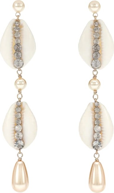 Etro Shell and crystal drop earrings