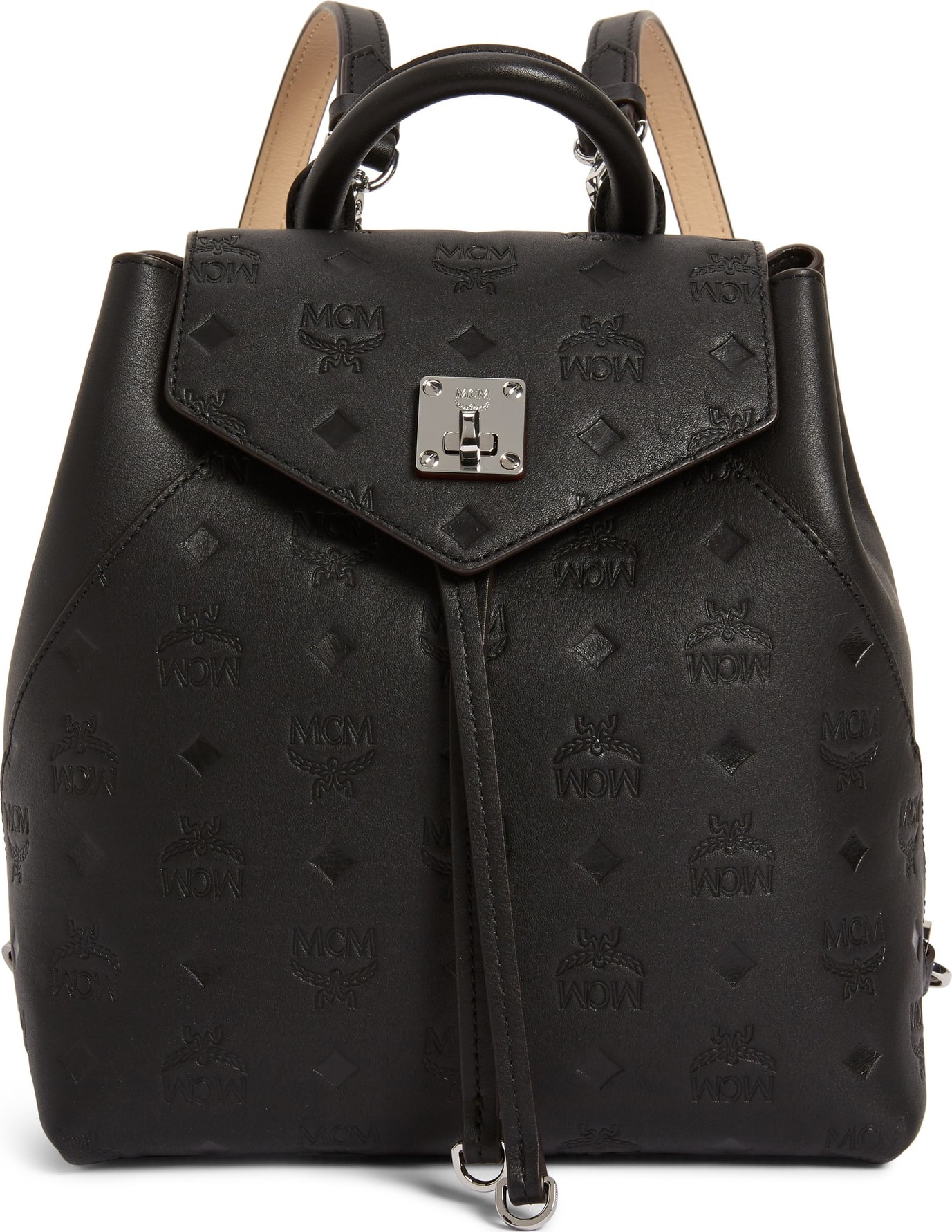 MCM Essential Monogram Leather Small Backpack
