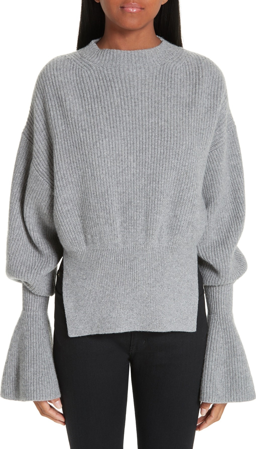 Alexander Wang Side Split Merino Wool & Cashmere Blend Sweater