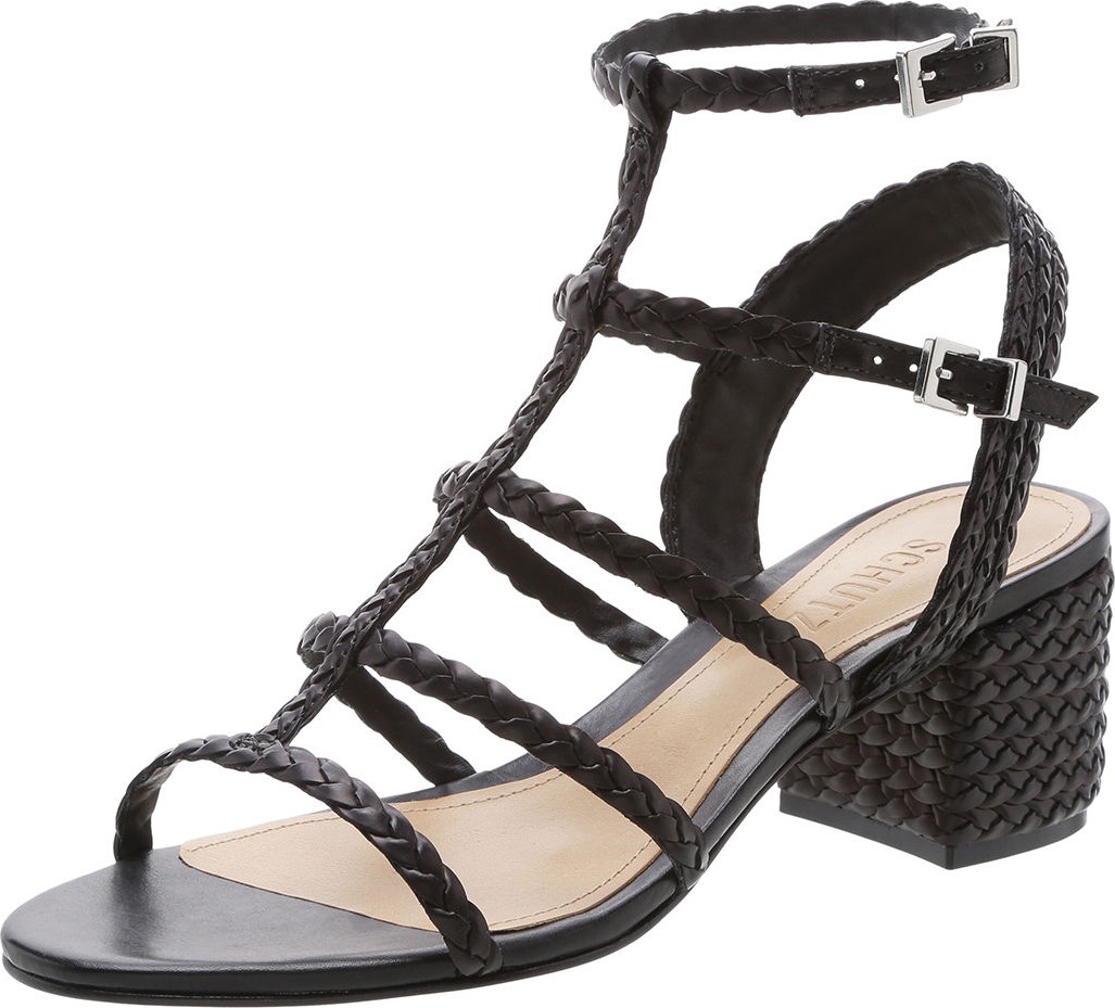 Schutz Rosalia Braided Leather Caged Sandals