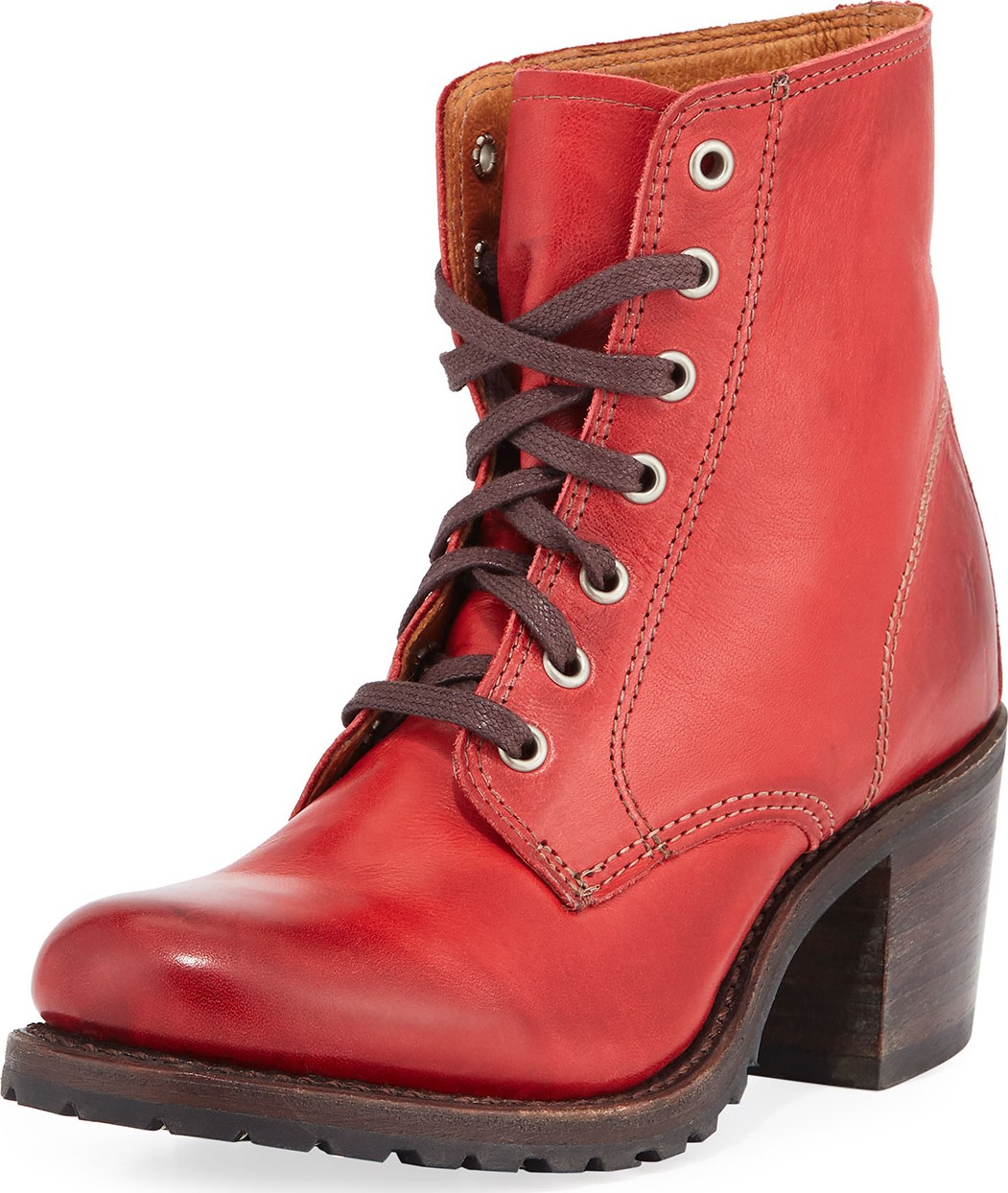 Frye Sabrina Distressed Lace-Up Boots